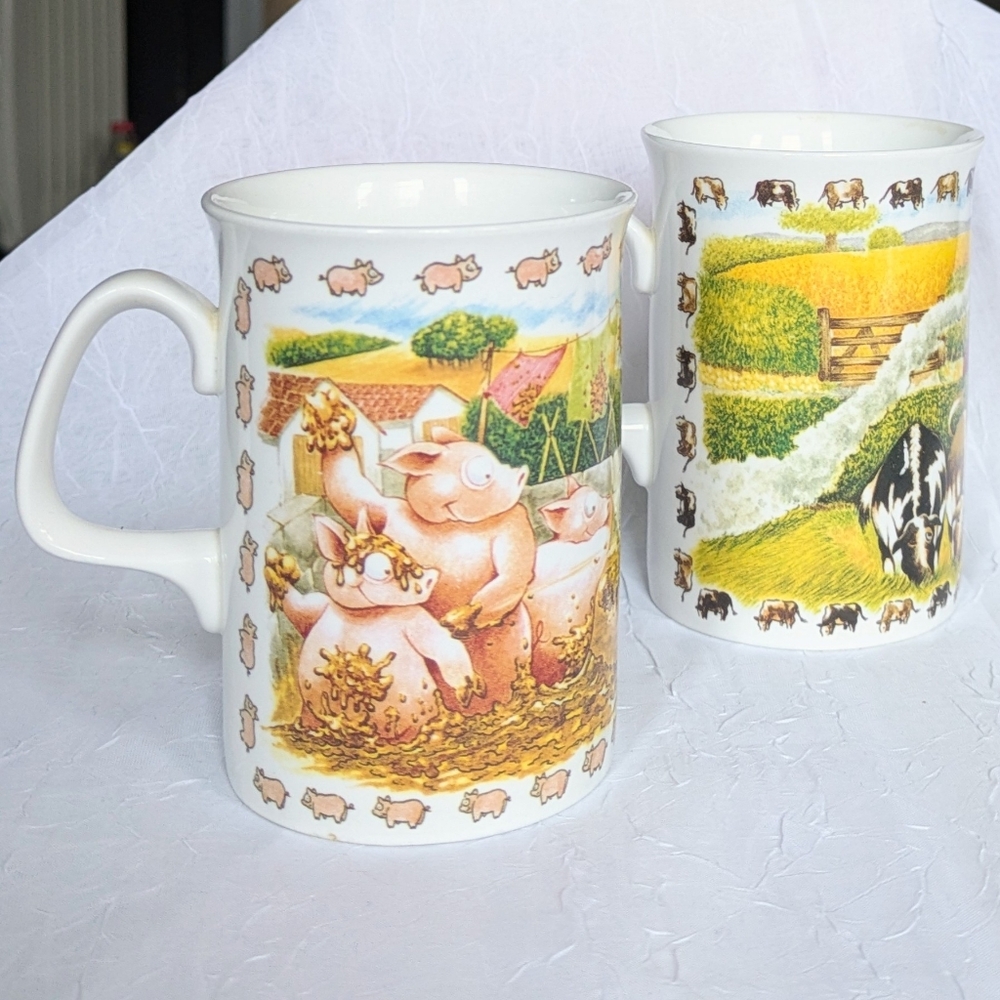 Pair of Duchess Farmhouse Fine Bone China Mugs